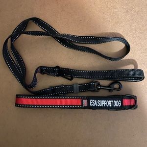NWOT ESA Support Dog reflective collar with leash made in USA